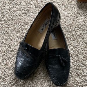 Vintage ostrich top leather Belvedere loafers